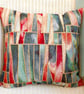 Scatter Cushion with Pad: Tapestry Shards design Mint reverse 17" (43cm) - Image 2