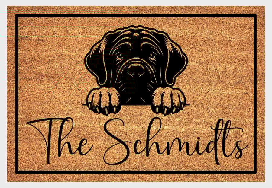 Neapolitan Mastiff Door Mat - Personalised Neapolitan Mastiff Welcome Mat