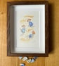 Three China Girls playing in the Sand - framed original water colour. - Image 1