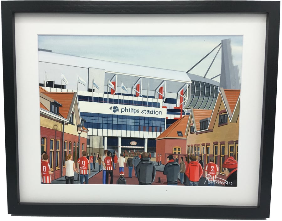 PSV Eindhoven, Philips Stadion, High Quality Framed Football Art Print.