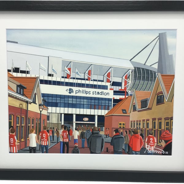 PSV Eindhoven, Philips Stadion, High Quality Framed Football Art Print.