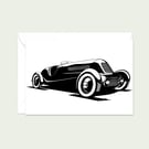 Vintage Car Greetings Card: Pen and Ink Illustration (414)