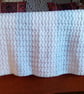 Handmade baby blanket in a white and ice blue colourway - Image 4