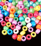 Pearlised Acrylic Pony Beads Multicoloured Beads 9x6mm for Jewellery Making, Kid