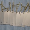 10 Christmas Gift tags, red mirri card with Christmas Tree aperture            