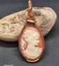 Vintage Cameo,  wire wrapped pendant in copper wire  - Image 6
