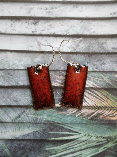 Volcanic earrings in enamelled copper 273