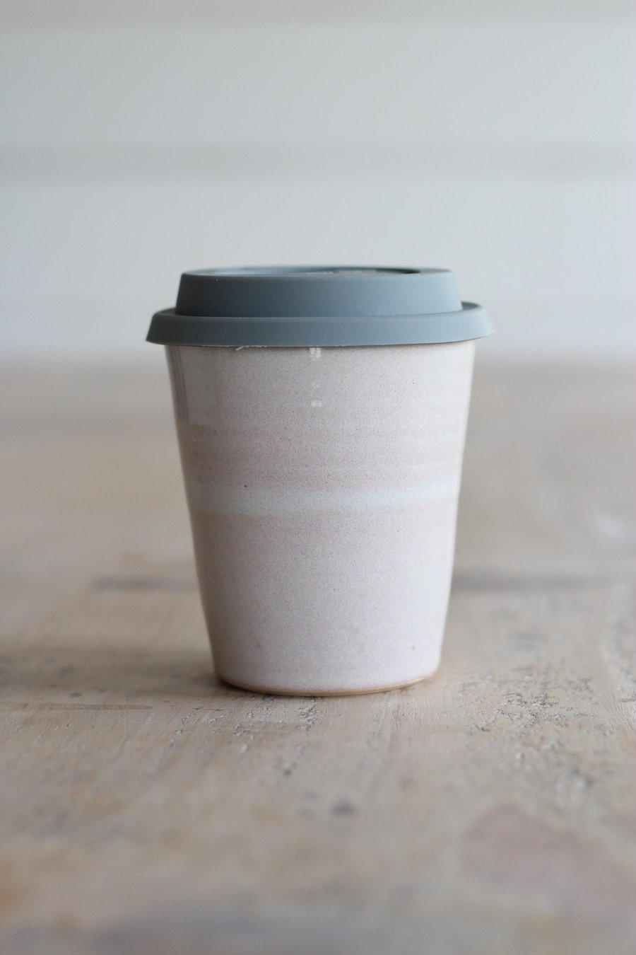 Ceramic Travel Mug - Handmade Pottery Keep Cup - Pink Reusable Coffee Mug - Read