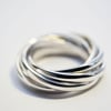 5 band rolling ring in sterling silver, inspired by the russian wedding ring 