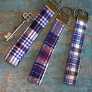 Handmade Key Ring Wristlet, Phone Chain Wristlet, Fabric Long Key Chain