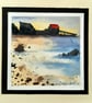 Blank Handpainted  Notelet Greetings Card Of Sun Behind Dunaverty Boat House - Image 2