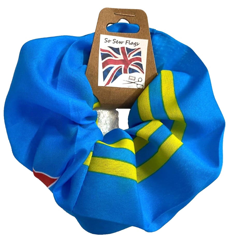 Aruba Flag Hair Scrunchie Scrunchies Accessory Band Elastic
