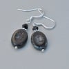 Midnight Star Czech Black Glass Beaded Earrings