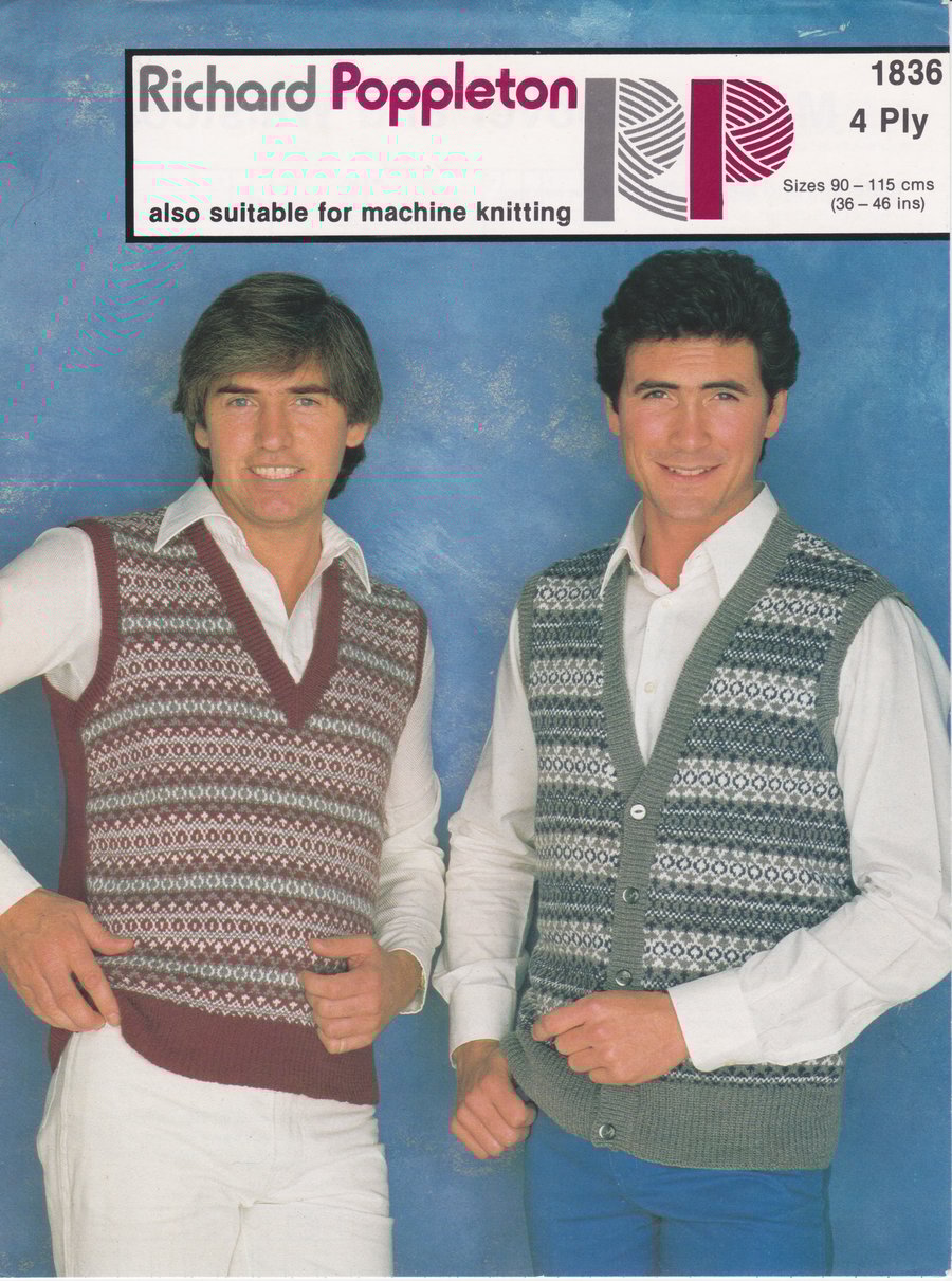 Vintage Paper Pattern 1836: Richard Poppleton, 2x Men’s Waistcoats