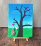 Pebble, sea glass and sea pottery canvas art "FAMILY"  - Image 1
