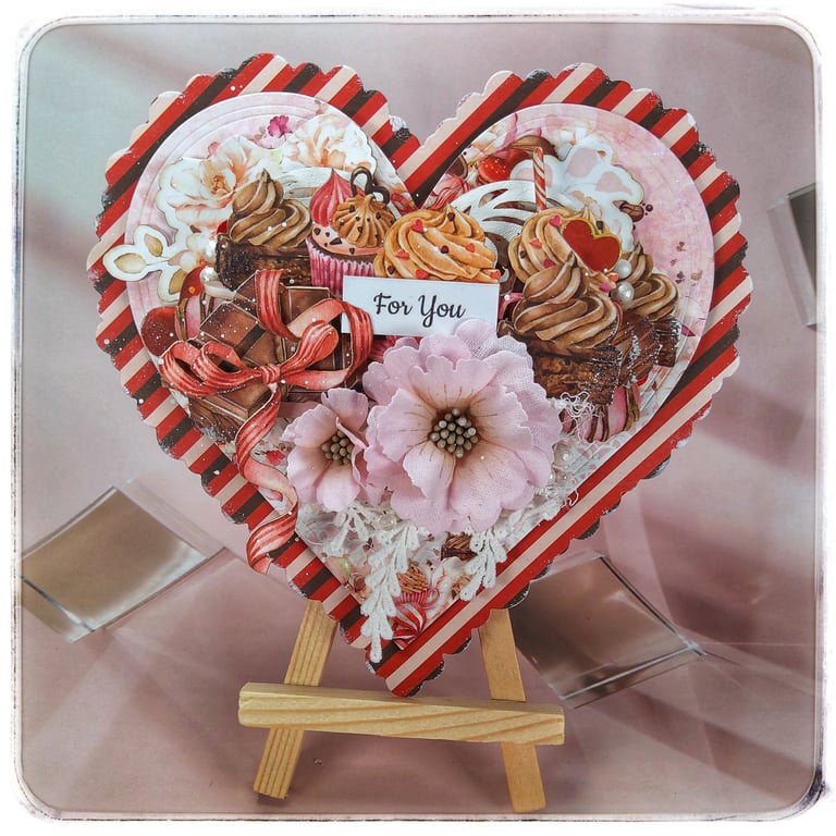 Handmade Heart-Shaped Card (105) Valentine’s Style