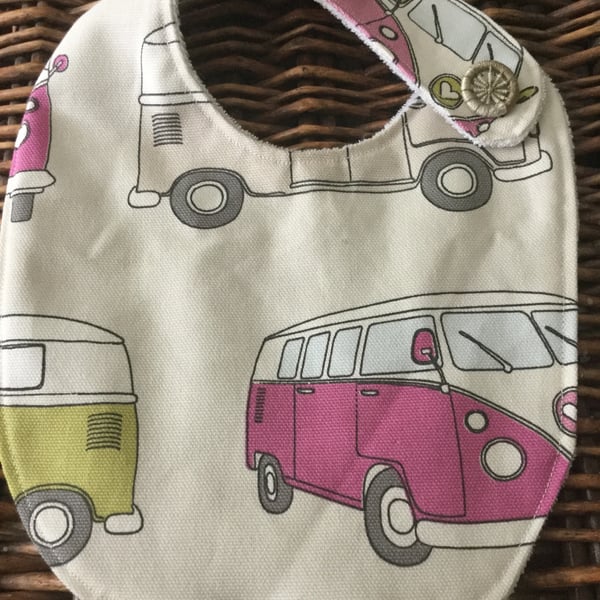 Dorset Button Trimmed Bib, Camper Van Beige, B8