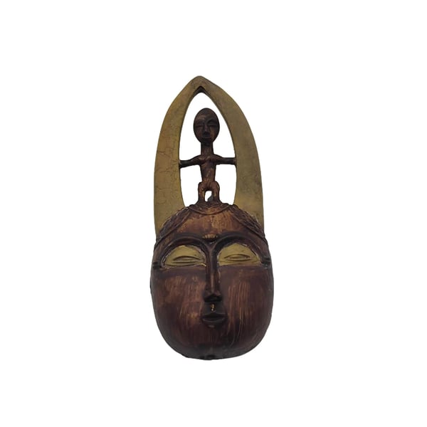 african Baule mask fridgemagnet, tribal art decor, rustic kitchen decoration, 