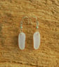 Long white sea glass earrings - Image 3