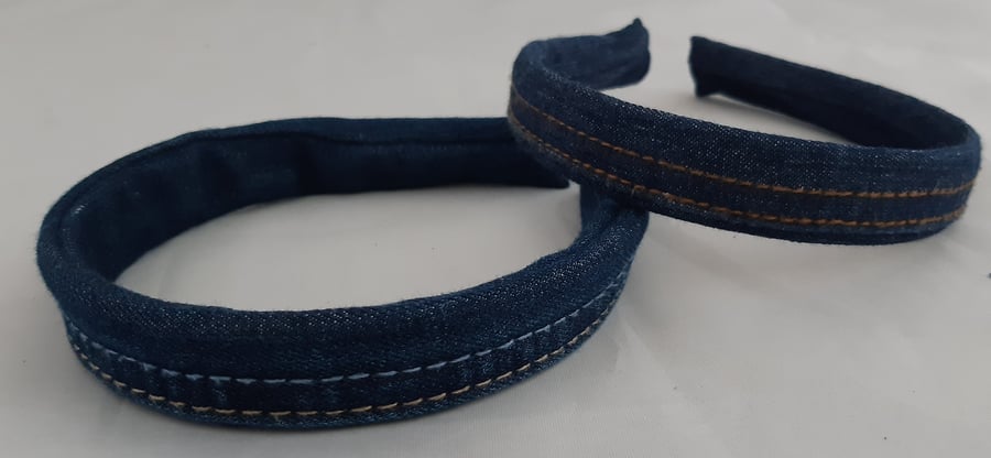 Denim Hairband or Headband with Original Stitching from jeans