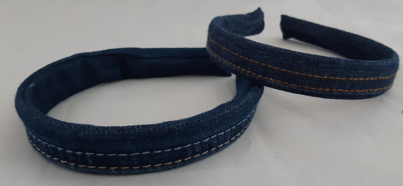 Denim Hairband or Headband with Original Stitching from jeans