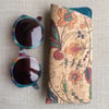 Glasses case, flower print cork fabric 