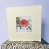 Hand embroidered flower keepsake card 