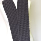 Hand Knitted Big Merino Wool Scarf - Unisex Winter Accessory - Grey Waffle Stich