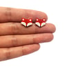 Fox Stud Earrings - Handpainted - Bird Earrings