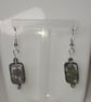 Clear matt peacock rectangular earrings - Image 3