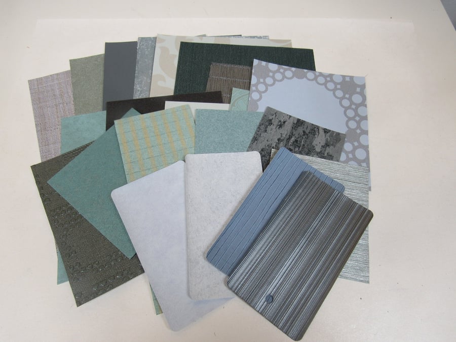 Mixed Blues, Greys, Lilac Wallpaper Craft Pack