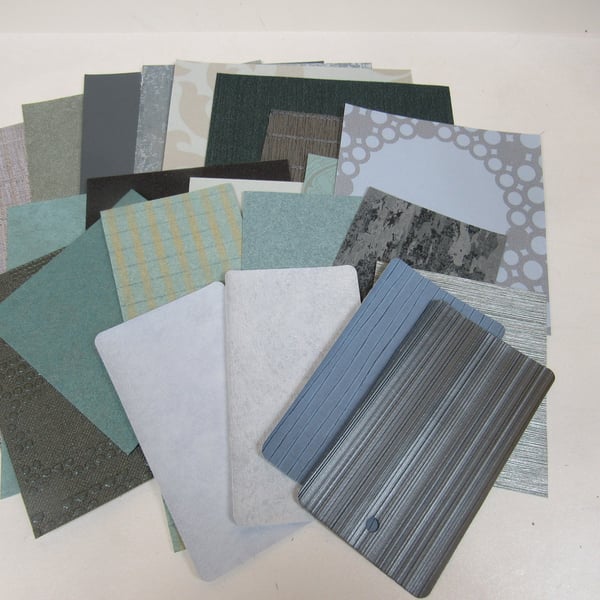 Mixed Blues, Greys, Lilac Wallpaper Craft Pack