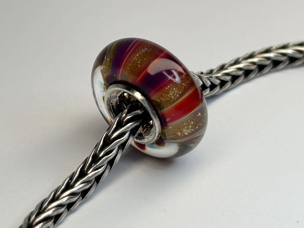 Handmade silver cored, big hole lamp work glass beads (PandoraTroll bead style)