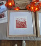 An original handprinted linoprint of an autumnal scene. 'Autumn' - Image 3