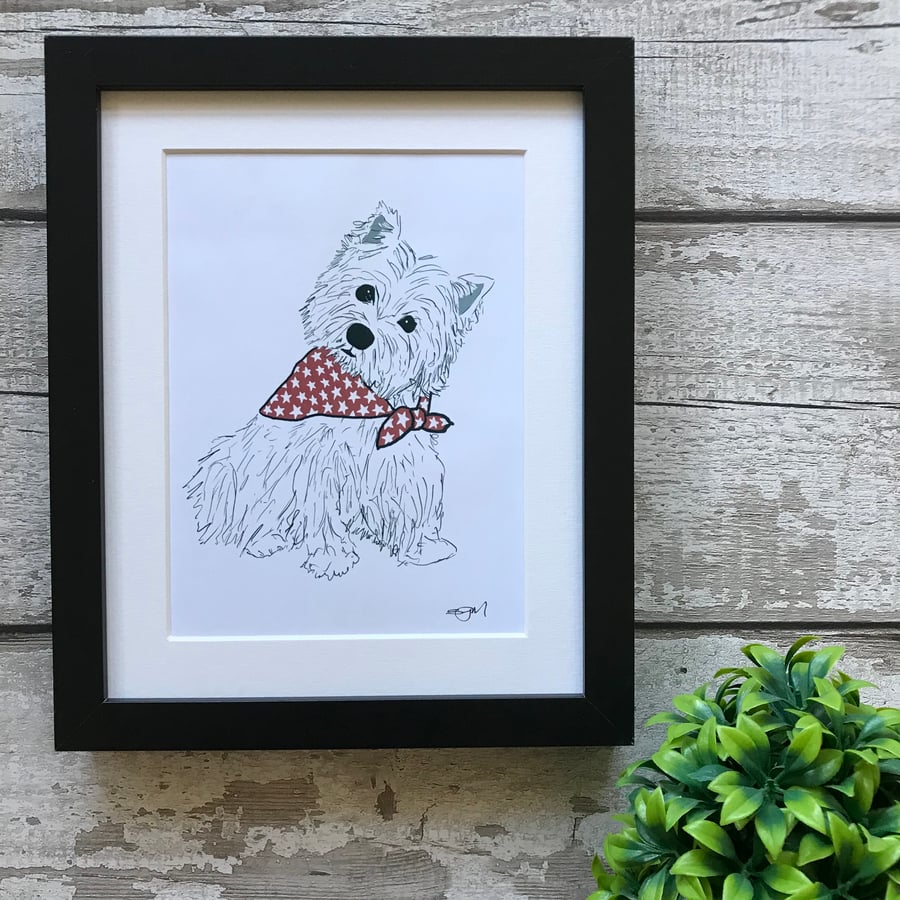 West Highland White Terrier - Mounted Print 