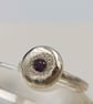 Sterling Silver Ruby Ring – Molten Texture – July Birthstone - Size O - Image 6