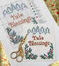 Simple Yule Blessings Christmas Card Charted Cross Stitch Pattern PDF Chart 
