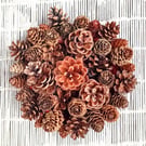 Small 'roundel' cone wreath, festive, mantle piece, table, wall display