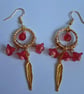 Hooped Lucite Flower Dangly Earrings - Image 2