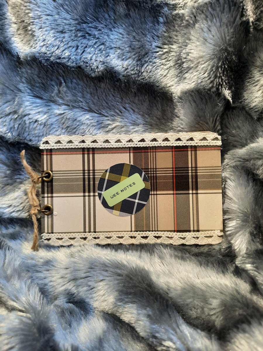 Wee tartan and lace notebook
