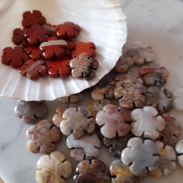 JASPER AND AGATE BEADS- FREE POSTAGE