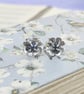 Silver flower earrings, sapphire earrings, September birthstone jewellery - Image 8
