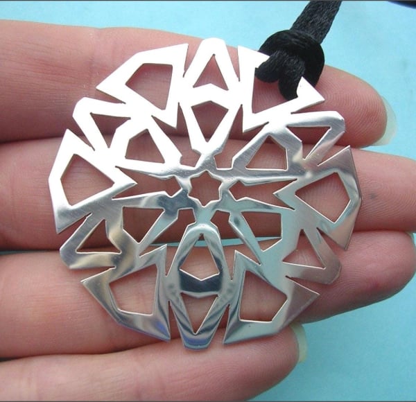 Large Sterling Silver Snowflake Pendant