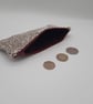Coin purse  - white sand and taupe jacquard, plum lining zip fastening. Sale  - Image 6