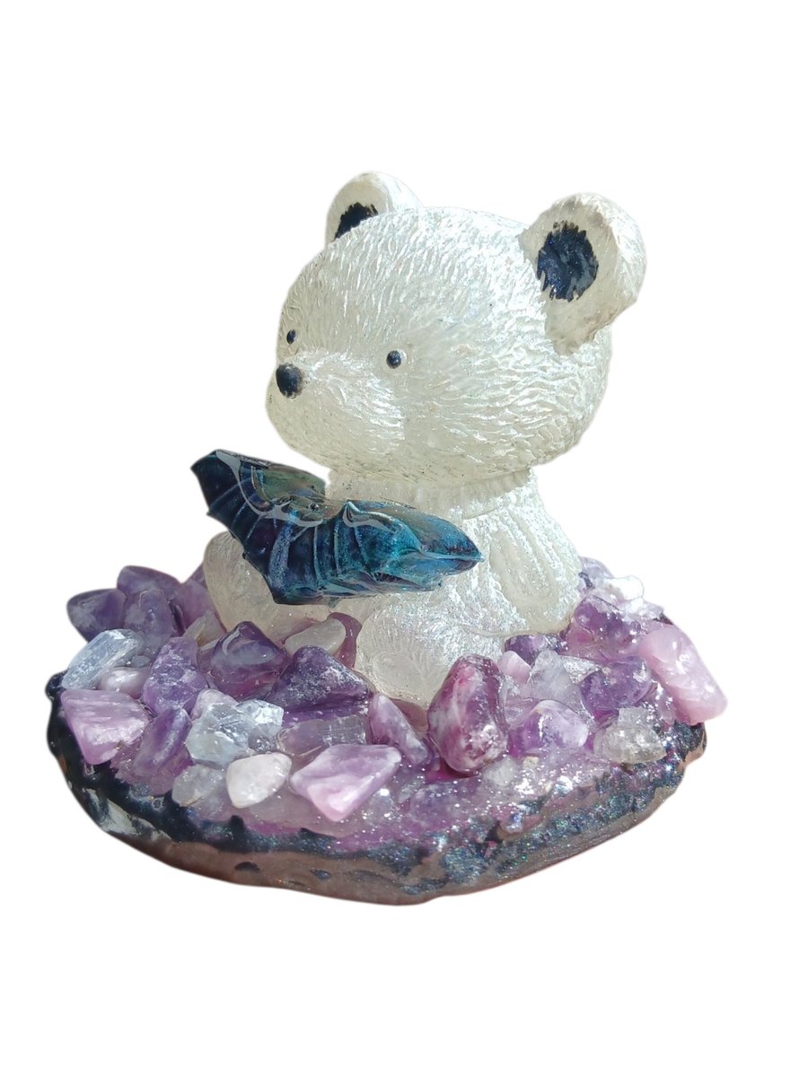 Guardian Bear: Lepidolite Dreamstone & Blue Celestite 