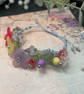 Pretty vintage Lucite floral beaded bracelet, mothers day gift, beaded jewellery - Image 3
