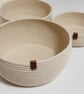 Handmade Cotton Rope Bowl Set-3 Nesting Storage Baskets  - Image 5