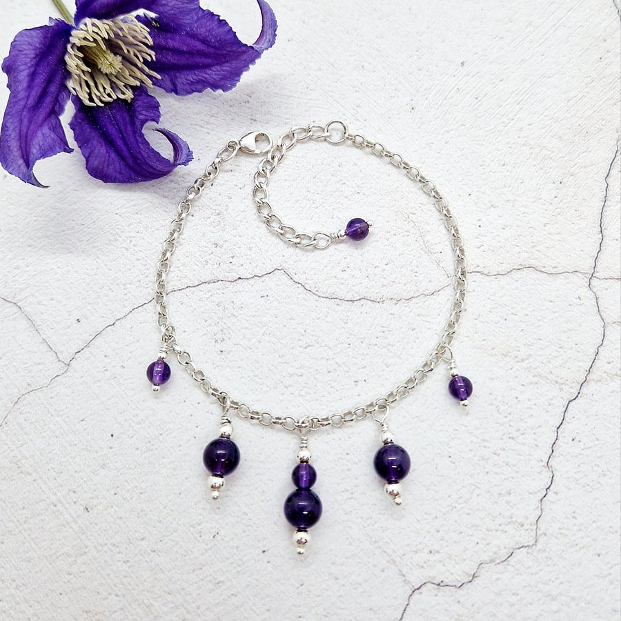 Amethyst Drop Bracelet