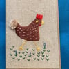 Curious chicken card