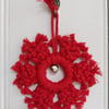 Red Macrame Snowflake Christmas Decoration 